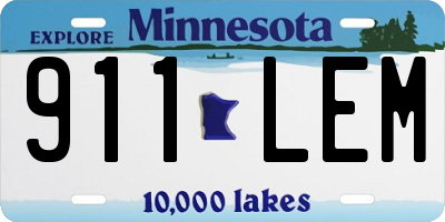 MN license plate 911LEM