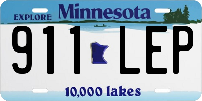 MN license plate 911LEP