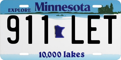 MN license plate 911LET