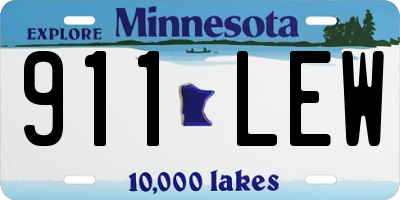 MN license plate 911LEW