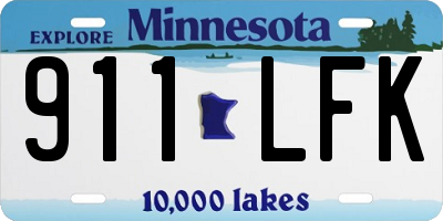 MN license plate 911LFK