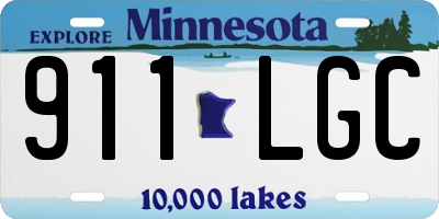 MN license plate 911LGC