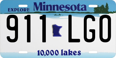 MN license plate 911LGO
