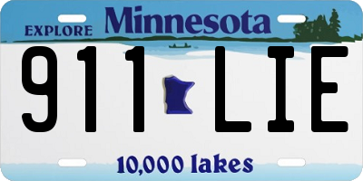 MN license plate 911LIE