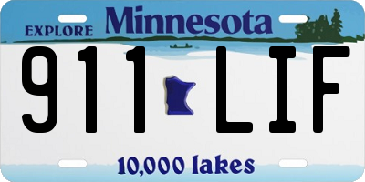 MN license plate 911LIF