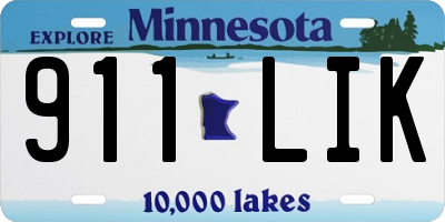 MN license plate 911LIK