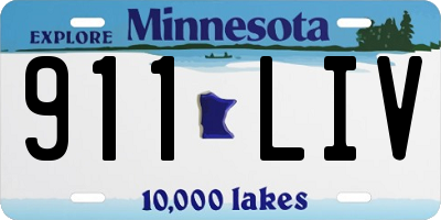 MN license plate 911LIV