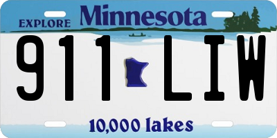 MN license plate 911LIW