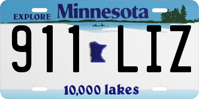 MN license plate 911LIZ