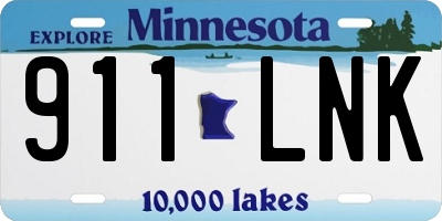 MN license plate 911LNK