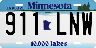 MN license plate 911LNW