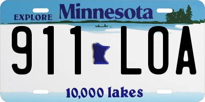 MN license plate 911LOA