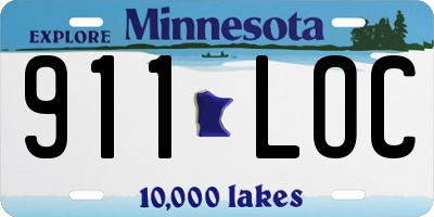 MN license plate 911LOC