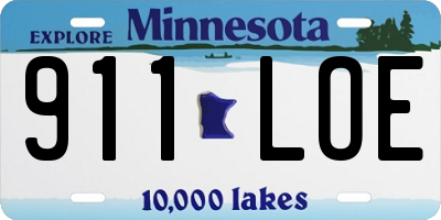 MN license plate 911LOE