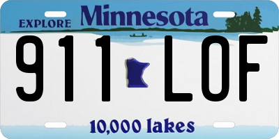 MN license plate 911LOF