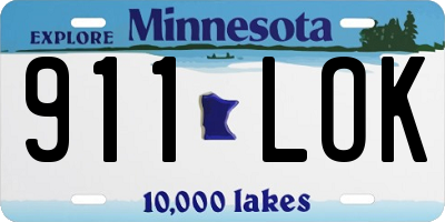 MN license plate 911LOK