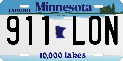 MN license plate 911LON