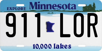 MN license plate 911LOR