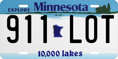 MN license plate 911LOT
