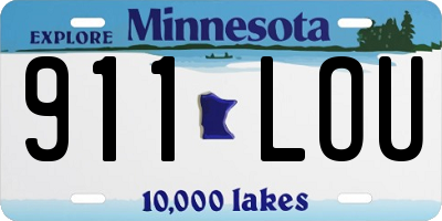 MN license plate 911LOU