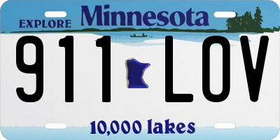 MN license plate 911LOV