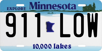 MN license plate 911LOW