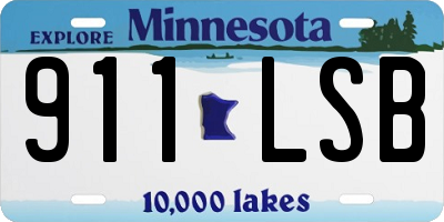 MN license plate 911LSB
