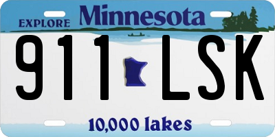MN license plate 911LSK