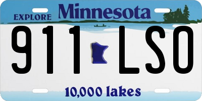 MN license plate 911LSO