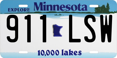 MN license plate 911LSW
