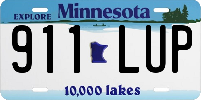 MN license plate 911LUP