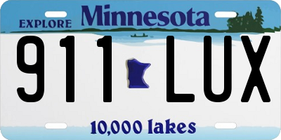 MN license plate 911LUX