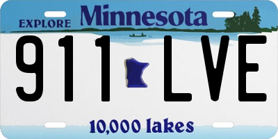 MN license plate 911LVE
