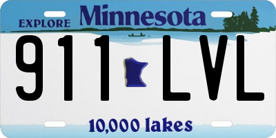 MN license plate 911LVL