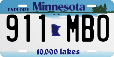 MN license plate 911MBO