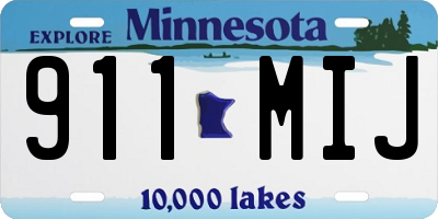 MN license plate 911MIJ