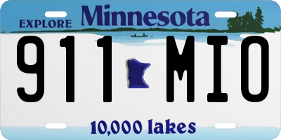 MN license plate 911MIO