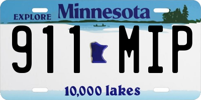 MN license plate 911MIP
