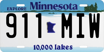 MN license plate 911MIW