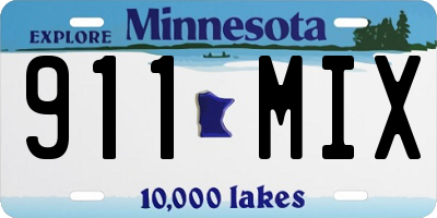 MN license plate 911MIX
