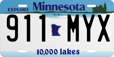 MN license plate 911MYX