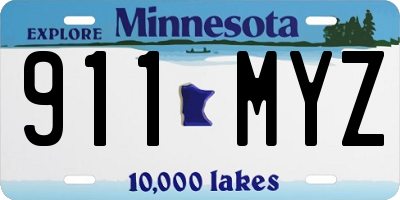 MN license plate 911MYZ