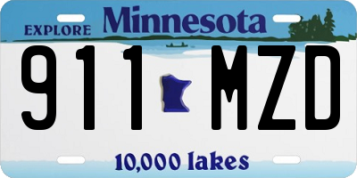 MN license plate 911MZD
