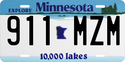 MN license plate 911MZM
