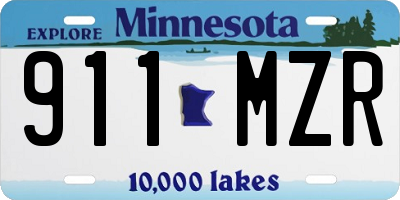 MN license plate 911MZR