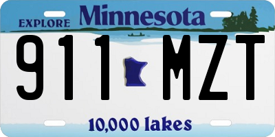 MN license plate 911MZT