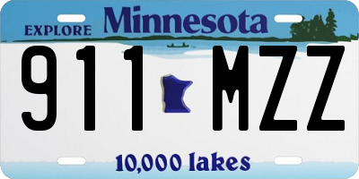 MN license plate 911MZZ
