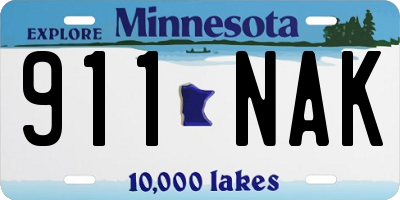 MN license plate 911NAK
