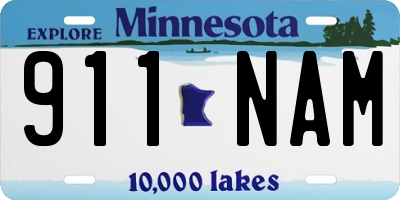 MN license plate 911NAM