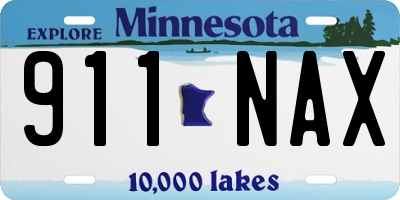 MN license plate 911NAX